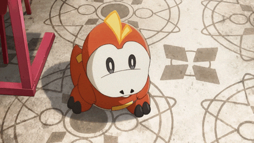 an orange and white cartoon character with numbers 0 and 0 on its face