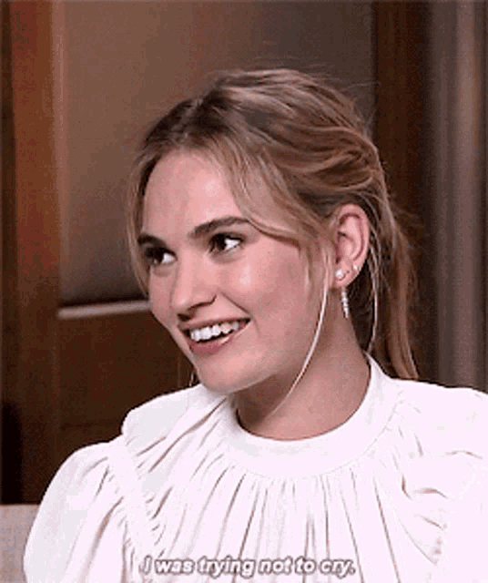 Lily James I Was Trying Not To Cry GIF - Lily James I Was Trying Not To Cry I Tried Not To Cry GIFs