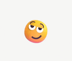 a yellow smiley face with a smirk on its face on a white background .