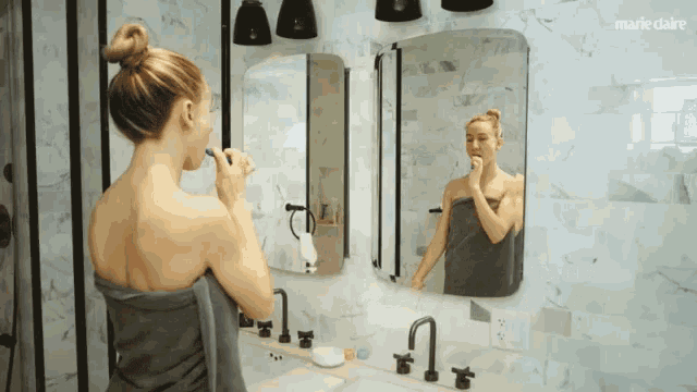 Brushing Looking In The Mirror GIF - Brushing Looking In The Mirror Toothbrush GIFs