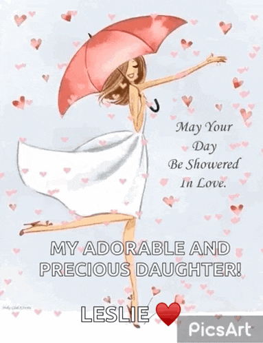 a picture of a woman holding a pink umbrella with the words may your day be showered in love