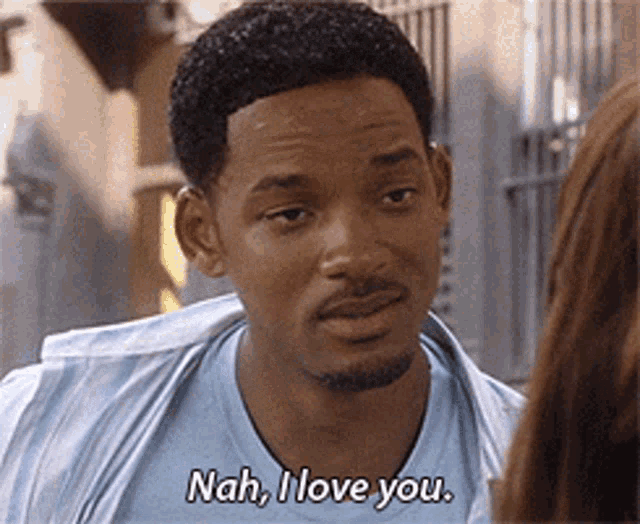 a man is saying nah i love you to a woman