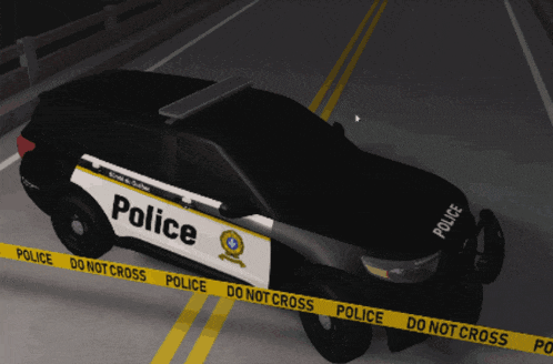 a police car is parked on the side of a road