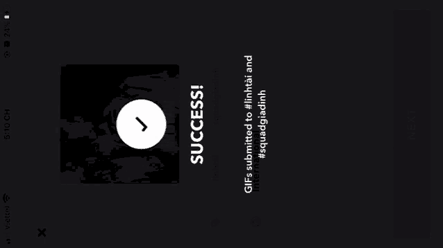 a screen that says success on it with a thumbs up