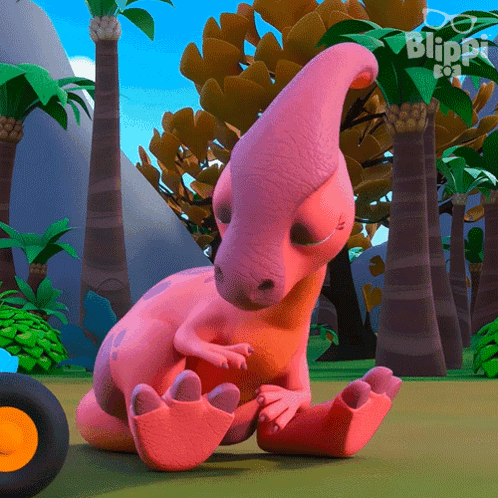 Hi Pacca The Parasaurolophus GIF - Hi Pacca The Parasaurolophus Blippi Wonders - Educational Cartoons For Kids GIFs
