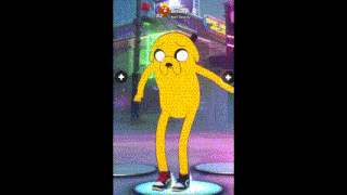 a cartoon character is dancing in a video game