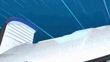 a blue and white background with a white object in the middle