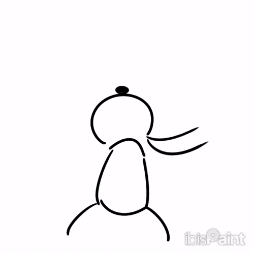 a black and white drawing of a stick figure with long hair .
