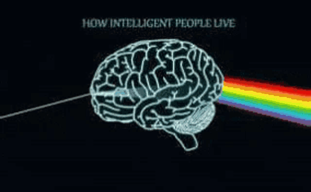 a poster that says shine on with a brain and rainbow