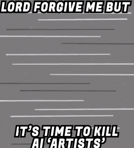 a cartoon of a man holding a cane with the words lord forgive me but it 's time to kill all artists