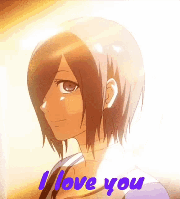 a picture of a girl with the words " i love you " below her