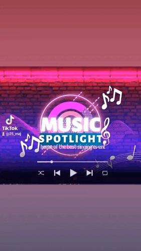 a music spotlight video is being played on a tiktok app