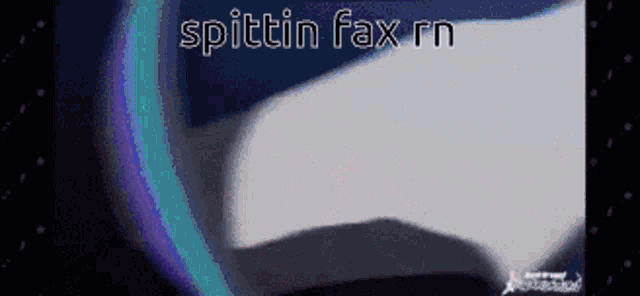 spittin fax rn is written on a screen with a rainbow in the background