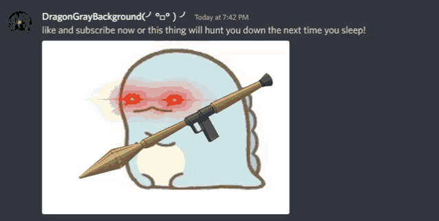a screenshot of a discord chat with a dragon gray background