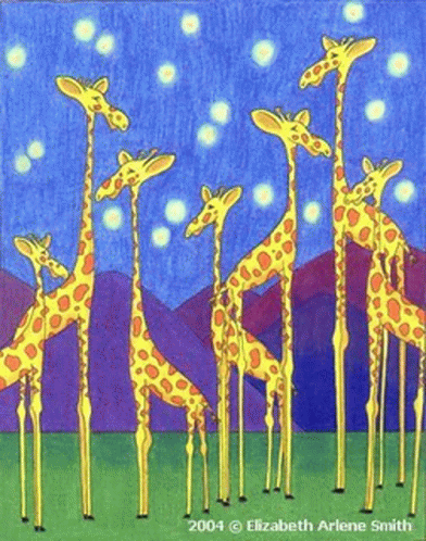 Giraffee Giraffees Artist Elizabeth Arlene Smith Colorful GIF - Giraffee Giraffees Artist Elizabeth Arlene Smith Colorful GIFs