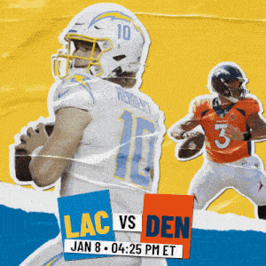 a poster for a football game between the lacs and den
