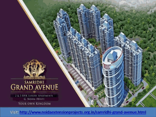 an advertisement for samridhi grand avenue in noida west