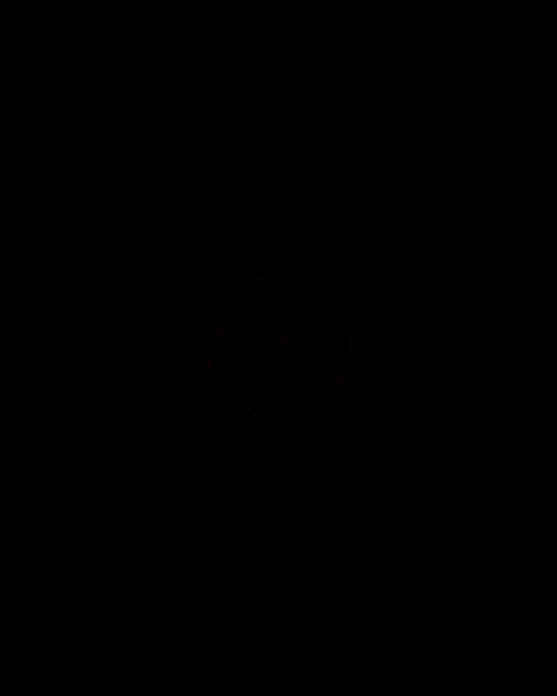a white circle with black dots on a black background