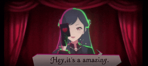 a girl holding a card in front of her face with the words hey it 's a amazing below her