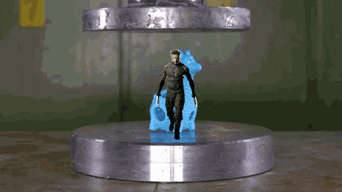a man in a military uniform is being pressed into a metal object