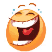 a smiley face is laughing with tears coming out of its eyes .