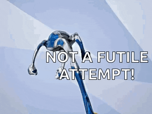 a cartoon of a man with the words not a futile attempt behind him