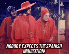 Noone Nobody Expects The Spanish Inquisition GIF - Noone Nobody Expects The Spanish Inquisition GIFs