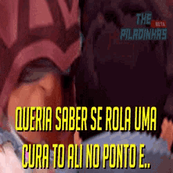 a cartoon of a man with the words queria saber se rola uma cura to ali no ponto e