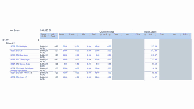 a spreadsheet with the word ignore at the top