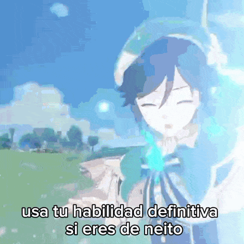 a picture of a anime character with a caption that says usa tu habilidad definitiva si eres de neito .