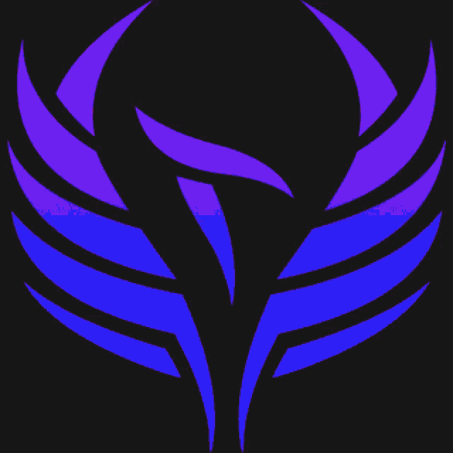 a black background with a red and orange phoenix logo
