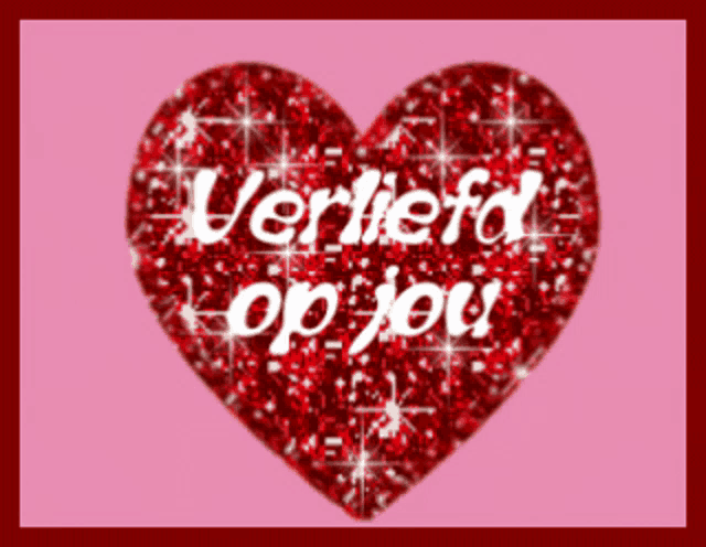a red heart that says verliefd op jou on it