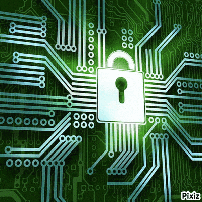 a picture of a padlock on a circuit board with pixiz written on the bottom
