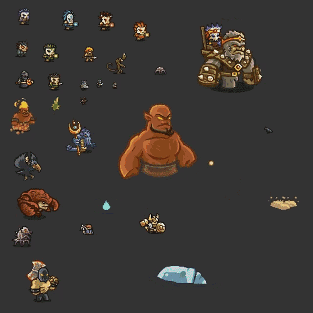 a bunch of cartoon characters on a black background including a whale