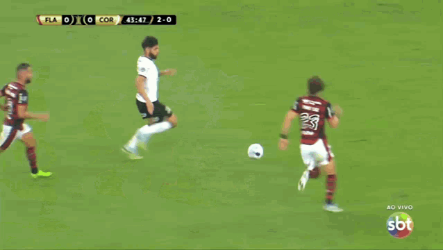 a soccer game is being played on sbt