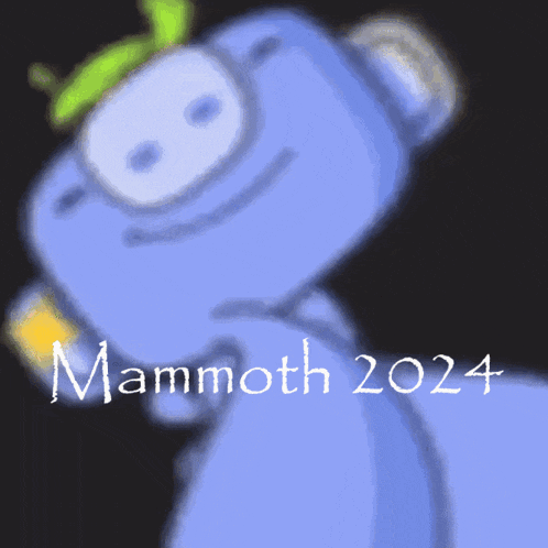 a drawing of a pig with the words mammoth 2024 written on it