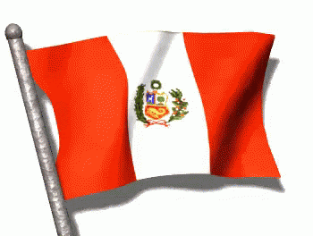 a peruvian flag is waving in the wind on a white background