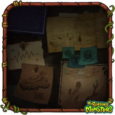 a picture of a bulletin board with the words mr. singing monsters on the bottom