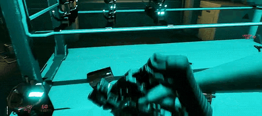 a video game screen shows a person holding a sword with the number 60 on it
