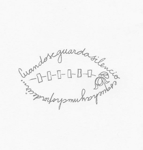 a drawing of a circle with the words " cuandos guardas silencio " written on it