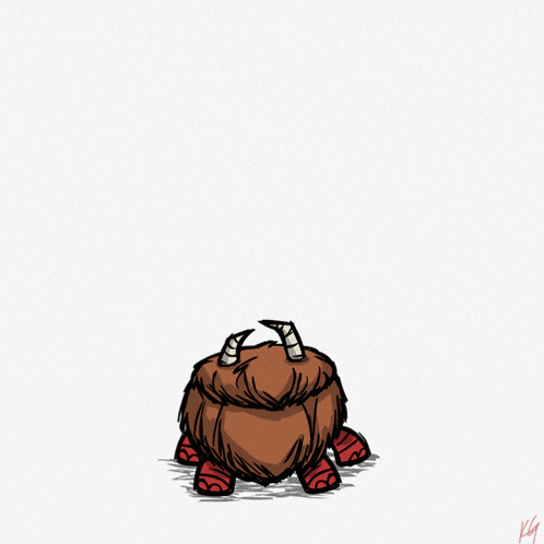 a cartoon of a monster with hearts coming out of its mouth