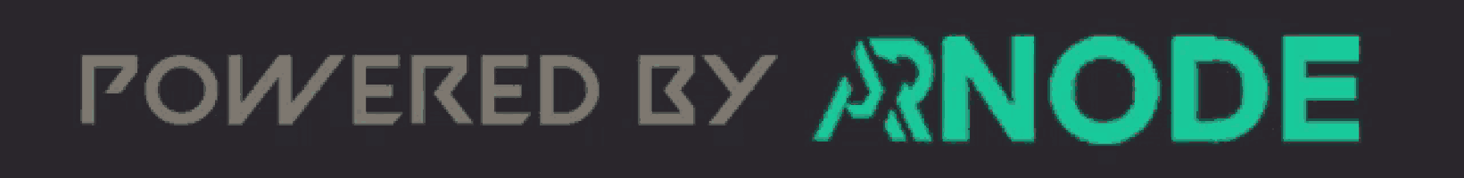 a dark background with the words powered by rnode