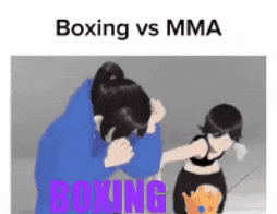 a cartoon of a man and a woman boxing with the words boxing vs mma behind them