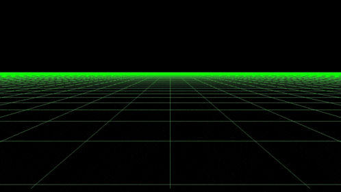 a computer generated image of a grid with a green light in the middle