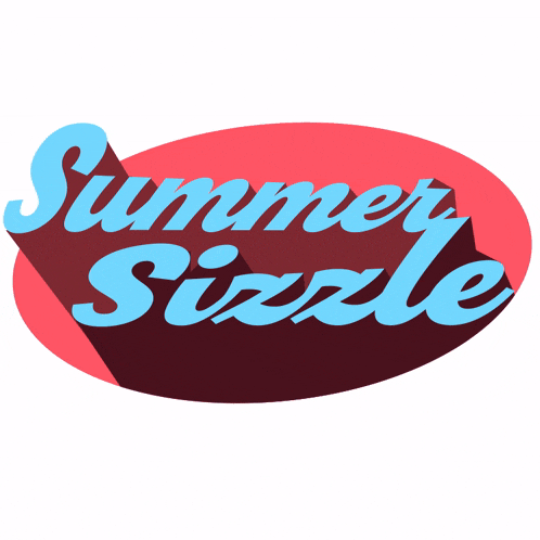 a logo that says summer sizzle in blue letters