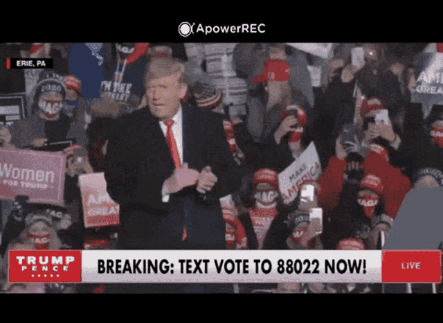 a breaking text vote to 88022 now is displayed