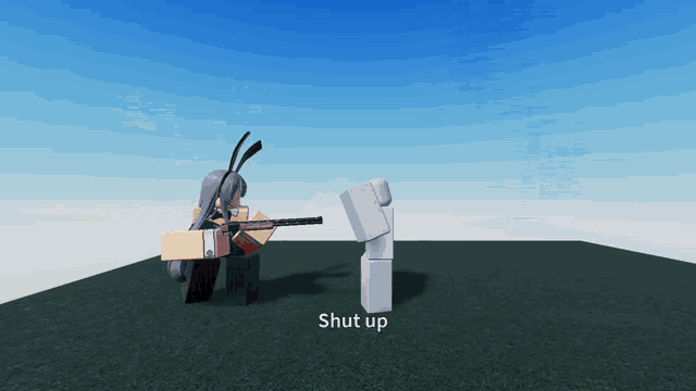 a screenshot of a video game with the words shut up below
