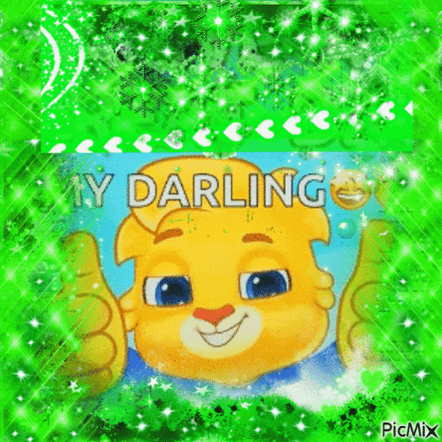 a picture of a cartoon character with the words " my darling " on the bottom