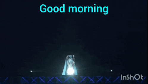 a video of a girl dancing with the words good morning
