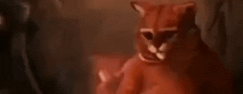 a painting of a cat with a sad look on its face .